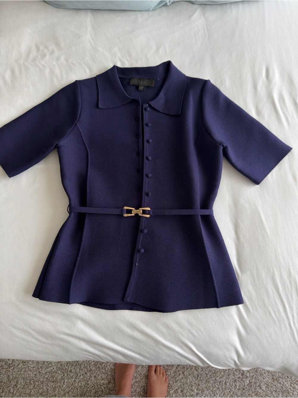 Zara Purple Collared jacket Size Medium Like New